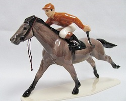 HR3297 - Race Horse & Jockey in Salmon Silks