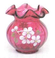 XS301HP - 4 1/2" Cranberry "pot" Vase