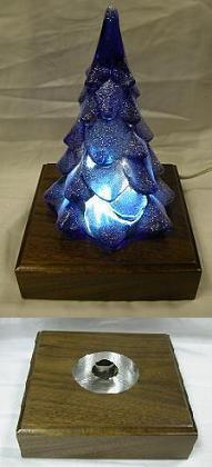 LHWDS6x6 - 6"x 6" Lighted Hardwood Display Stand