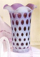 02460EJ "Violet" Art Glass 'Coin Dot' Optic Vase<br>(Click on picture for full details)