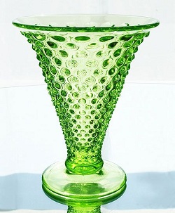 03599H2 - 7 1/4\" Hobnail Flare Vase in Key Lime