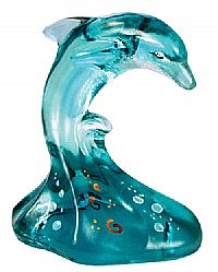05087AZ - 4\'\' Dolphin figurine in Robin\'s Egg Blue - <b>New Color!</b><br>