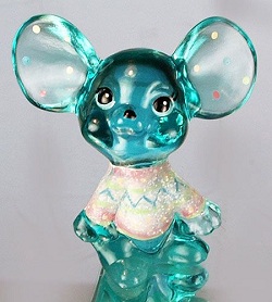 05148GM - 3'' Mouse Figurine in Robin's Egg Blue