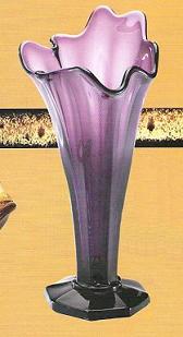 05921KF \"Aubergine\"Art Glass \'Swung\' Panel Vase (Click on picture for full details)
