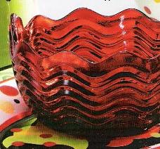 05982RU-\"Waves\" Ruby Bowl (click on picture for full description)