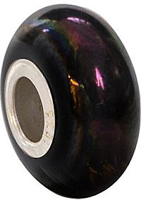 0B020A - 3/8'' dia. Glass Bead ''Black Carnival''