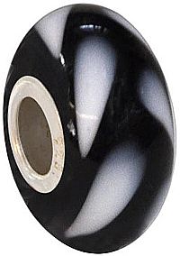 0B211A - 3/8'' dia. Glass Bead ''Mako'' - Black with White