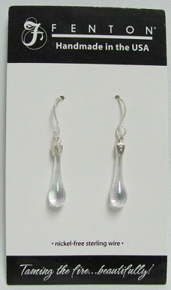 0B632E - Crystal Iridized Glass Tear Drop Earrings
