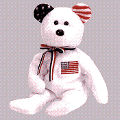 America, the bear (white) - Beanie Baby