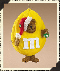 257135MM  M&M\'s Yellow Peeker Ornament<BR>(Click on picture-Full details)