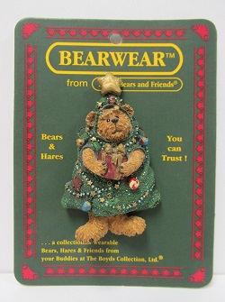 26070 "Bearware" WEARABLE PIN<br> Frasier Q. Peekers...Oh Christmas Tree "PIN"<br> (click on picture for full details)