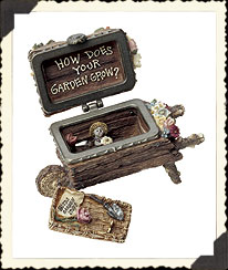 392124 Miss Bloomengrows Wheelbarrow<BR> with Gardener McNibble (tiny Mouse) Treasure Box<br> (click on picture-FULL DETAILS)