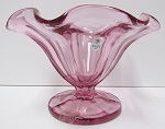 4329PJ - 5 3/4\'\' Madras Pink Footed Bowl<br>(Click on picture for full details)