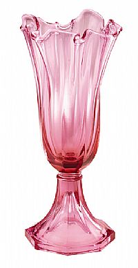 04353PJ \"Madras Pink\" Art Glass, Swung Vase (Click on picture for full details)