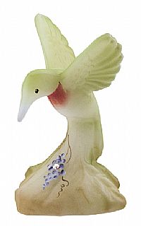 05066PU - 4 1/2\'\' Opal Satin Handpainted Hummingbird
