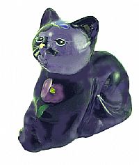 05318QC 'Perky Cat' in "Hyacinth" Art Glass<br> (click on picture for full description)<br>