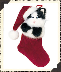 562032 Jolly S. Stuffins, Black & White Cat w/Red Stocking<br> (Click on picture for full details)<br>