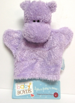 Baby Boyds #610206<BR> "Chubby" the Hippo Puppet & Wassh Cloth Mitt<br>(Click on pictire-FULL DETAILS)