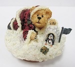 651214-1 Kris Kringle & Waddles<br> Boyds- Large Candle Topper<br>(Click on picture-FULL DETAILS)