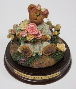 651227-2 Large Candle Topper "Margaret...Rose Garden" with Displayer Base<br>(Click on PICTURE-FULL DETAILS)