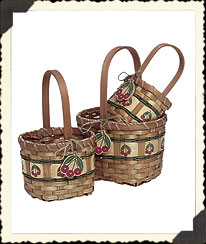 65179-3 \"Kay\'s Beary Cherry Basket\"<BR>Boyds LARGE Basket<BR> (Click on picture for full description)<br>