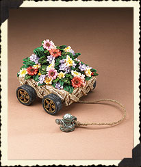 654108 - "Vintage Garden" (Lattice Cart of Flowers) Tug Along Pull Toy  (click on picture for full details)