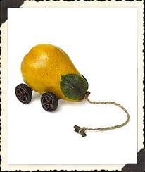 654255 - \"Pearsley\" (Pear) Tug Along Pull Toy (click on picture for full details)