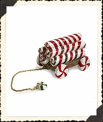 654257 - "Candy Christmas" (Peppermint Sticks) Tug Along Pull Toy (click on picture for full details)