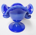 7513P2 - 5\'\' tall Footed, Dolphin Handled Comport in Periwinkle Blue