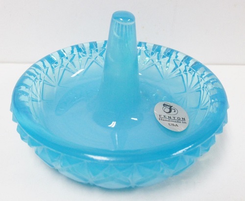 91447B \"Sky Blue\" Fenton Art Glass \'Ringtree/ Jewelry Holder<br> (click picture for full details)