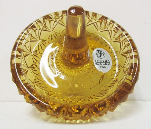 9144AM \"Autumn Gold\"<br>Fenton \'Ringtree/jewelry holder\'<br> (click on picture for full description)