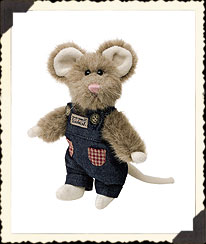91674 Boyds Plush Mouse<br>Sharp McNibble in Denim Overalls<br>(Click Picture-FULL DETAILS)