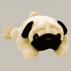 Pugsly Pug dog, LORETTA SWIT AUTOGRAPH<BR>Ty - Beanie Baby<br>(Click picture-FULL DETAILS)