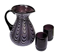 DP010AS - 7 1/2\'\' Dave Fetty Drapery Pitcher w/Aubergine Tumblers