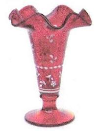 DP062HP - 7\" Ruby Trumpet Vase, decorated