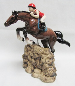 HR3326<B>RETIRED</B> \"Specialities Collection\"<br> Jumping Horse with Rider<br> (click on picture for full details)