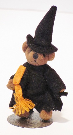 Halloween Witch Bear by Russ Berrie, with tiny 'custom' stand<br> (Click on picture for details)