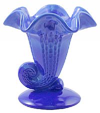 S4160P2 - 6\" Periwinkle Blue Cornucopia Vase