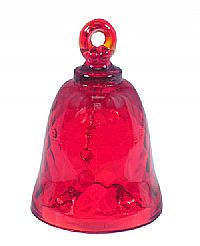 04275RU  "Ruby" Art Glass, Mini Bell (Click on picture for full details)