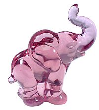5158PJ Fenton Gift Shop \"Madras Pink\" Art Glass  Elephant<br>(Click on picture for FULL DETAILS)