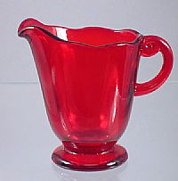 08164RU - \"Ruby Red\" Art Glass Pitcher (click on picture for full description)