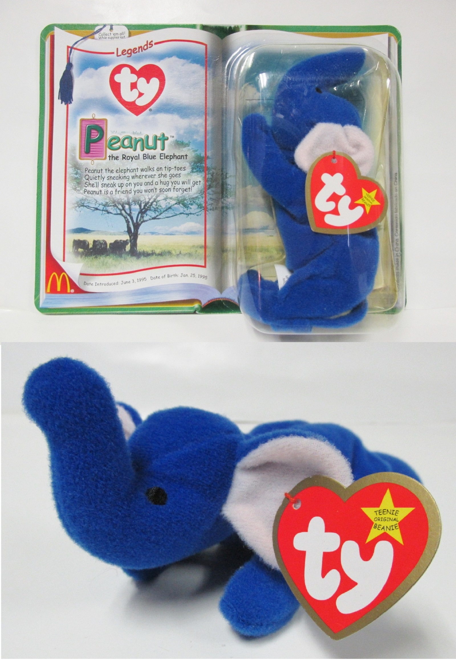 royal blue elephant beanie babies