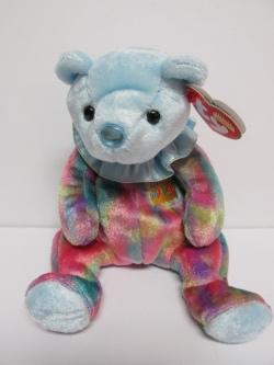 March, Happy Birthday Bear with Ruffle<br>Beanie Baby<br>(Click on picture for full details)<br>