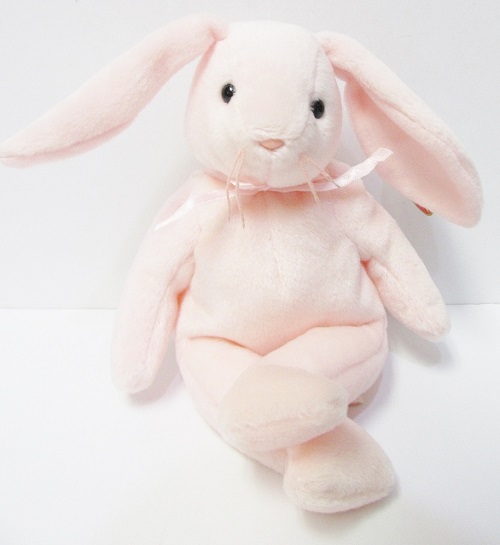 Hoppity Pink Bunny Rabbit Ty Beanie Baby (P.E.Pellets-5th Gen.Swing)<br>(Click on picture-FULL DETAILS)