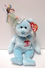 March with Birthday HAT<BR>Bear (2003 Series) - Beanie Baby<BR>(Click on picture for full details)