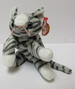 Prance the Grey Tabby Kitty Cat<br> Beanie Baby<br>(Click on picture for full details)