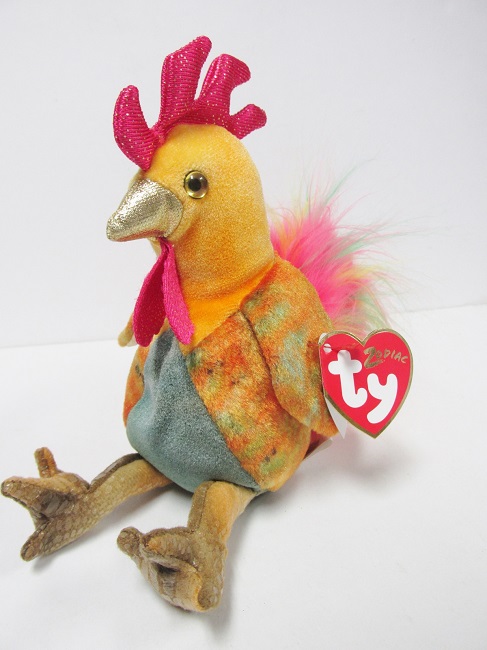 Zodiac Series, Rooster<br>Ty Beanie Baby Plush Toy<br>(Click on picture for full details)<br>